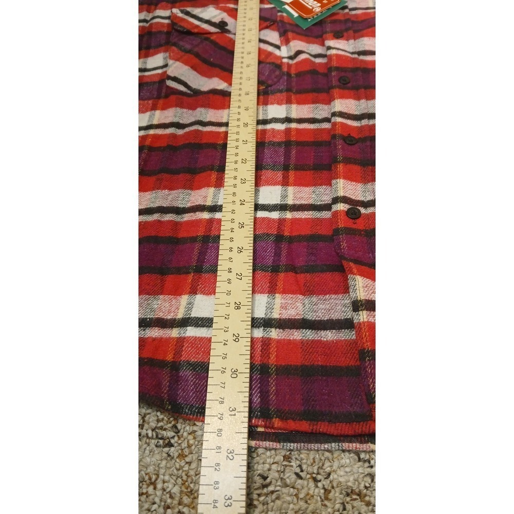 New COLEMAN Big MenFlannel Shirt Red Black Plaid Button Up Sz XXL NWT Outdoor! - Picture 3 of 10